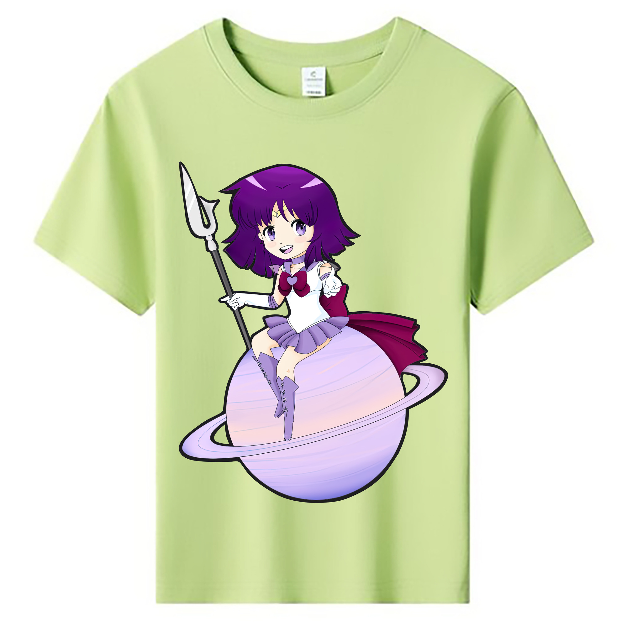 （画像用） 美少女戦士セーラームーン 土萠ほたる Sailor Moon Tomoe Hotaru （セーラーサターン；Sailor Saturn） 綿100％キッズTシャツ（フロントプリント）